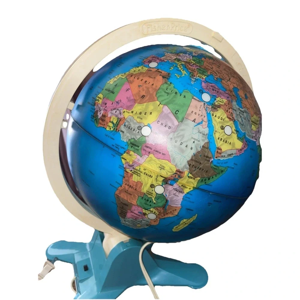 Vintage 1988 Fisher Price World Globe Illuminated Educational Viewfinder Works